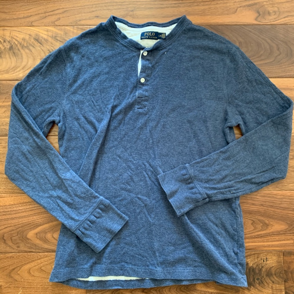 Blue polo Ralph Lauren Henley shirt size large